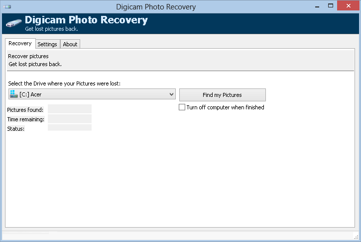 Get your deleted pictures back!Image Recovery